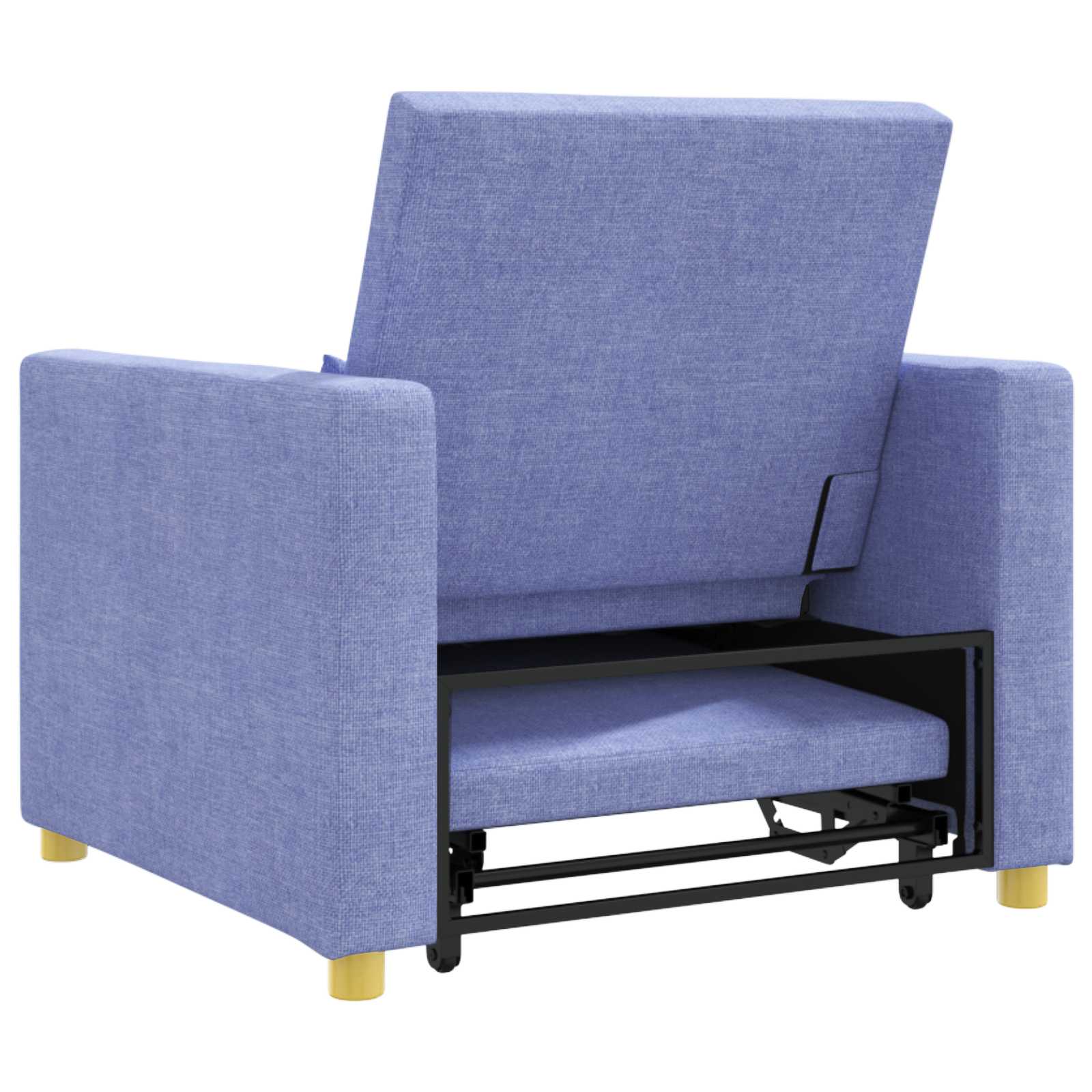 Ausziehbare Schlafcouch Einzel Hellgrau 90 x 165 x 87 cm Stoff