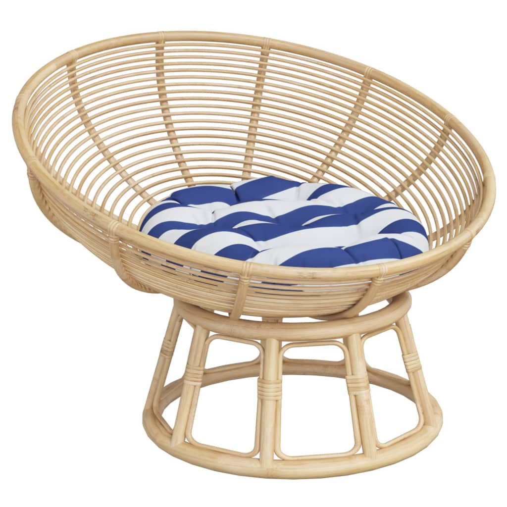 Kissen Rund Marineblau Ø 60x11 cm Oxford-Gewebe