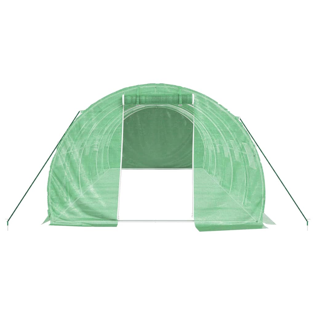 Gewächshaus mit Stahlrahmen Grün 48 m² 16x3x2 m