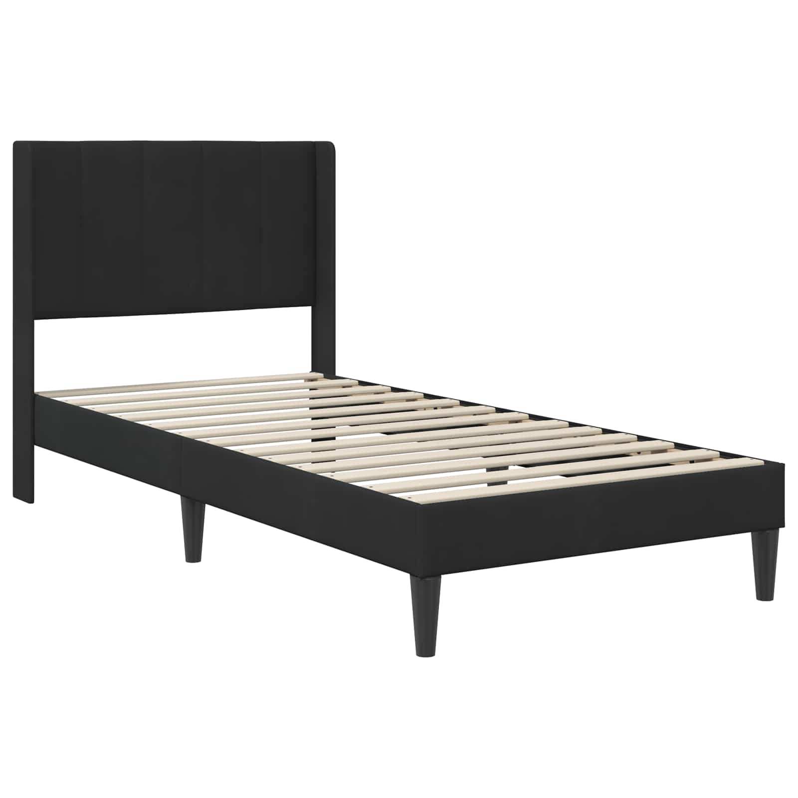 Bettgestell mit Matratze mit Kopfteil Hellgrau 80 x 200 cm Samt