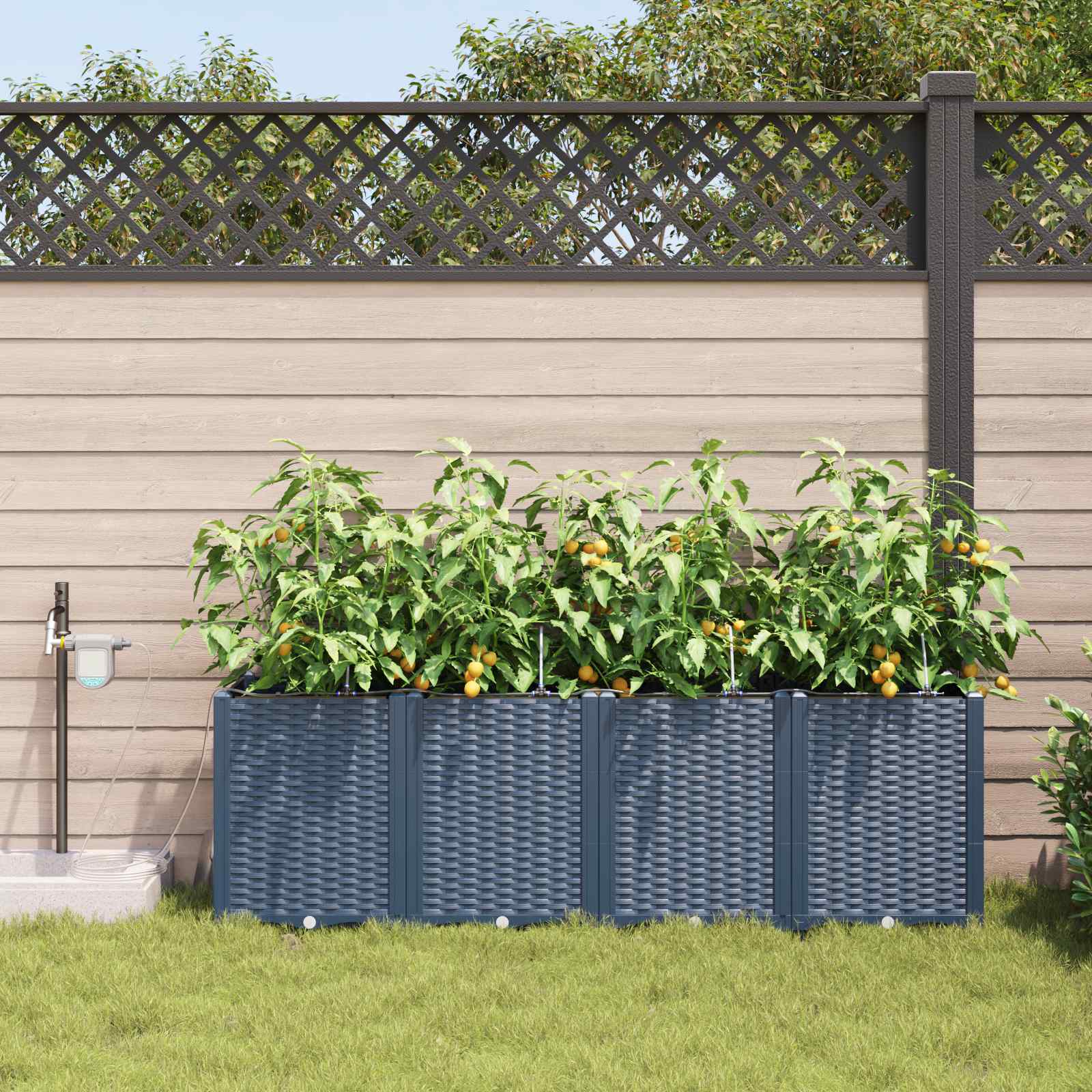 Garten-Pflanzgefäß 4 Stk. Braun 160 x 40 x 22 cm PP