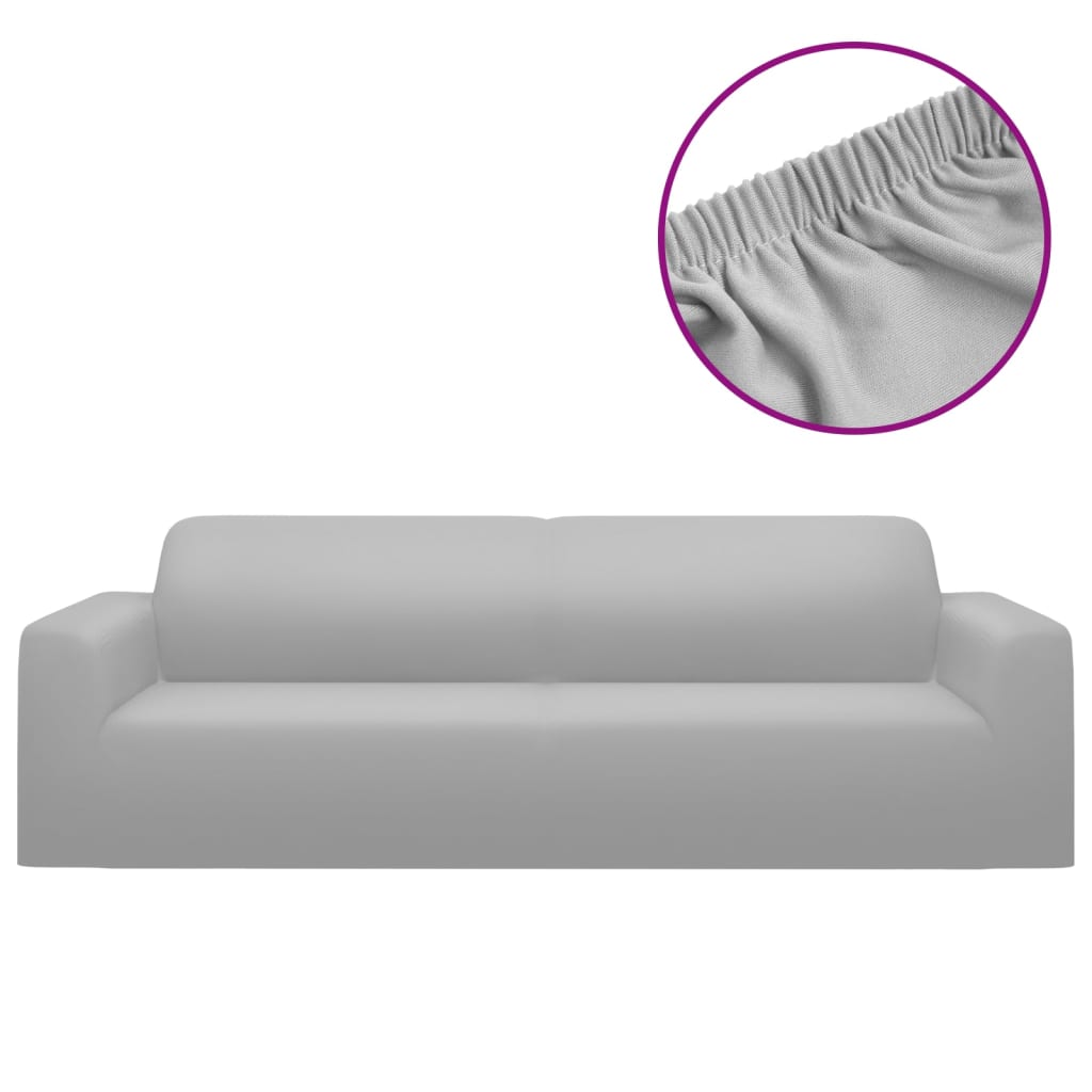 Stretch-Sofahusse Schwarz Polyester-Jersey