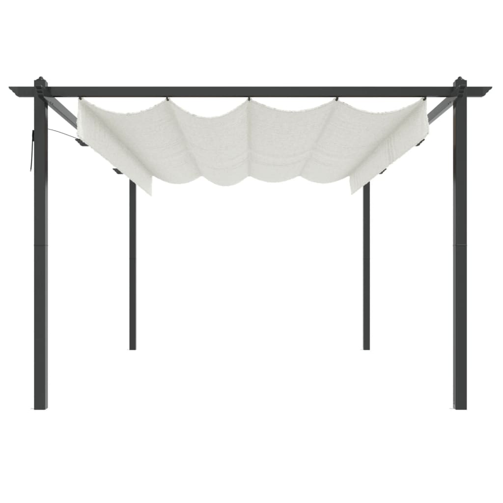 Pavillon mit Ausziehbarem Dach 3x3 m Creme