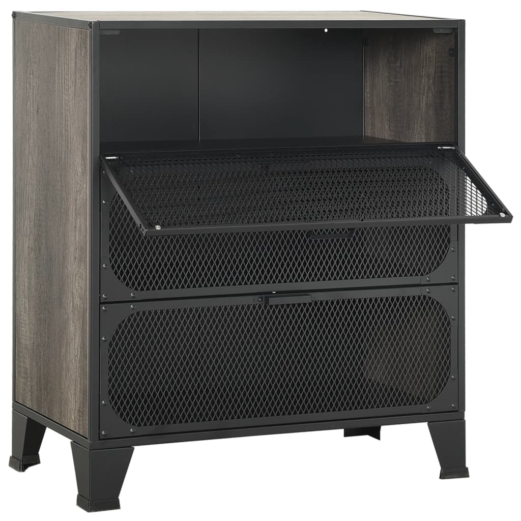 Lagerschränke 2 Stk. Rustikal Braun 72x36x82 cm Metall und MDF