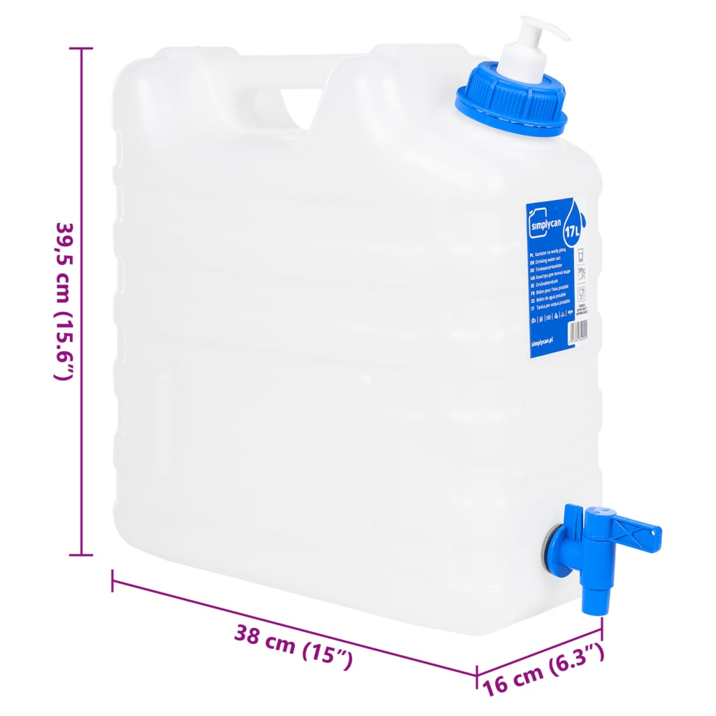Wasserbehälter mit Hahn Transparent 10 L Kunststoff