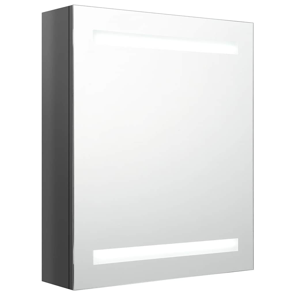 LED-Bad-Spiegelschrank Betongrau 50x14x60 cm