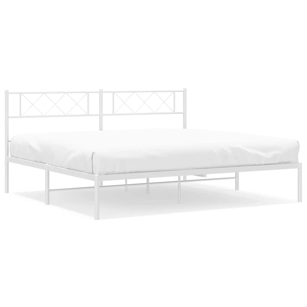 Bettgestell mit Kopfteil Metall Schwarz 100x190 cm
