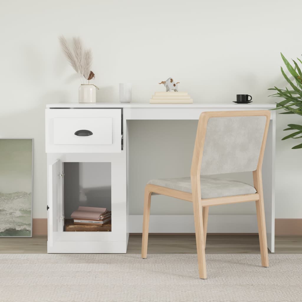 Schreibtisch mit Schublade Weiß 115x50x75 cm Holzwerkstoff