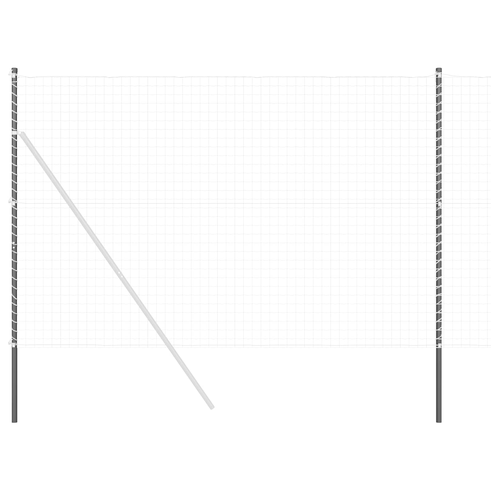 Zaunpfosten 2 pcs Grün 50 cm Pulverbeschichteter Stahl