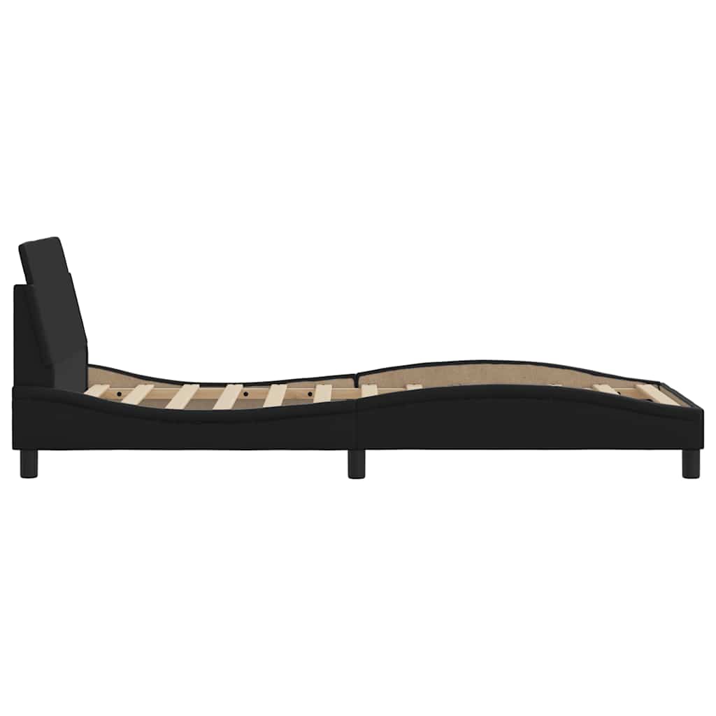 Bettgestell Dover Schwarz-Weiß 90x190 cm Kunstleder