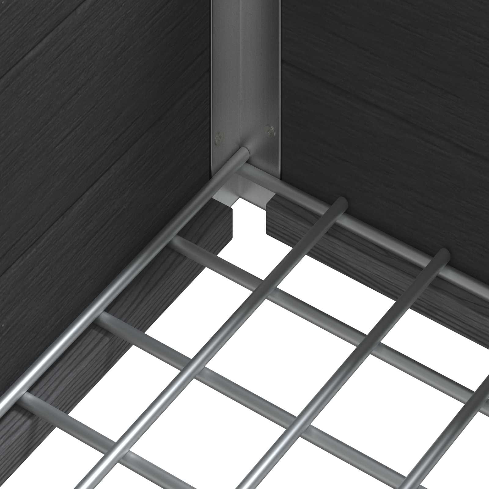 Hochbeet Grau 50 x 30 x 22 cm WPC und Aluminium
