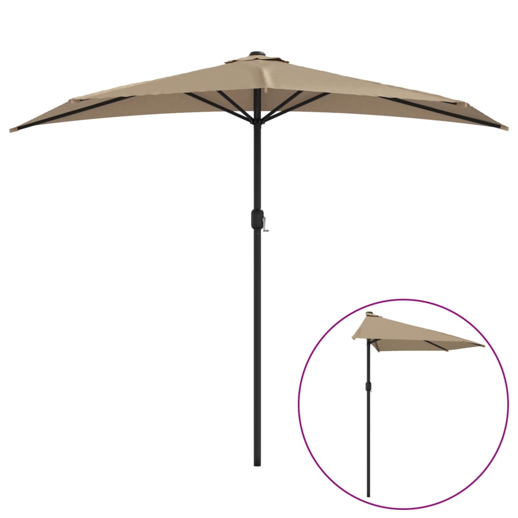 Balkon-Sonnenschirm Alu-Mast Bordeauxrot 270x144x222cm Halbrund