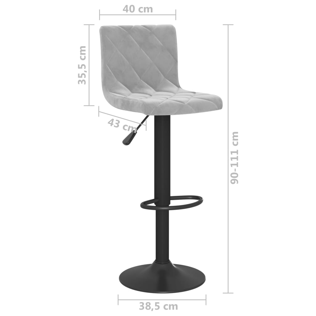 Barhocker 2 Stk. Creme Samt