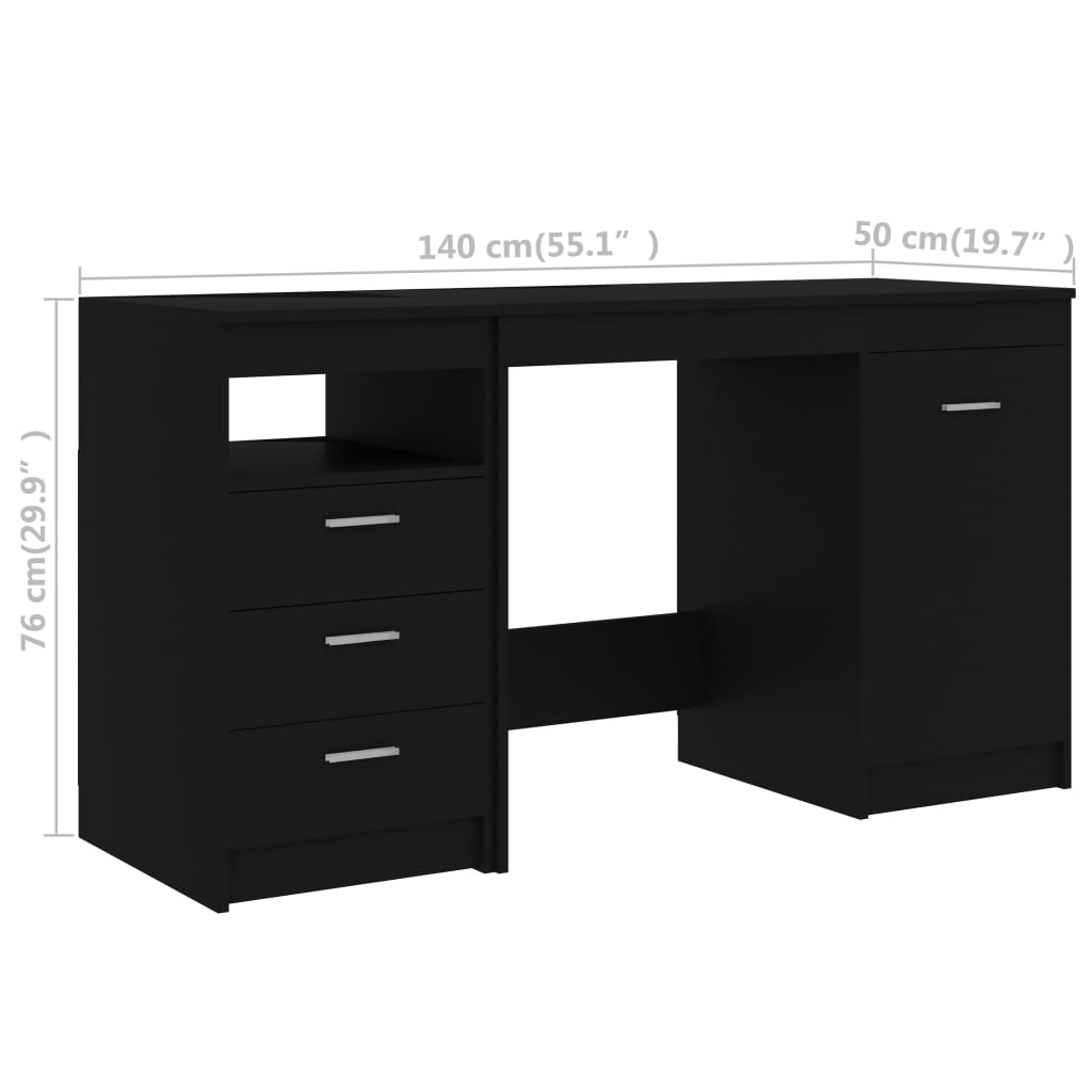 Schreibtisch Weiß 140x50x76 cm Holzwerkstoff