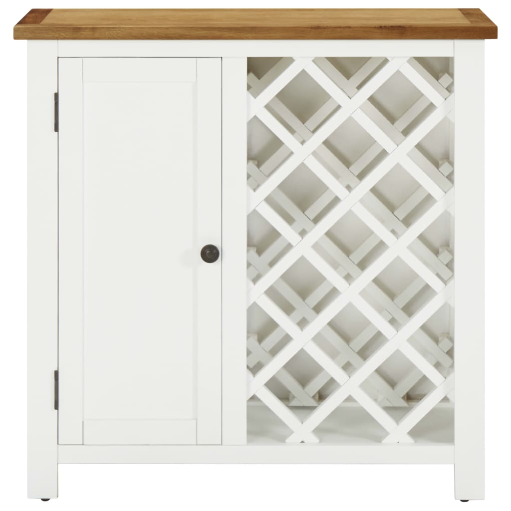 Weinschrank für 11 Flaschen 80 x 32 x 80 cm Eiche Massivholz