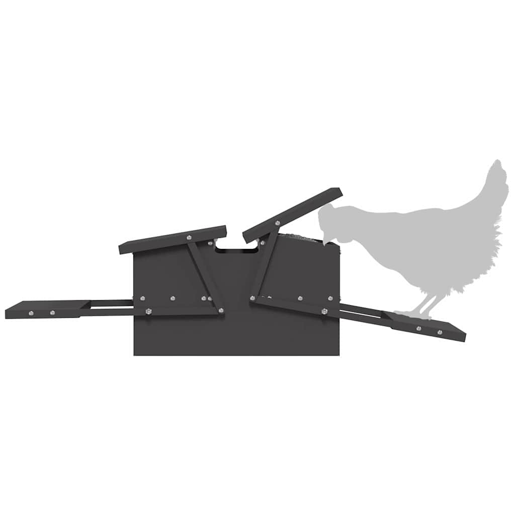 Hühnertretfeeder Schwarz 48,5 x 39,5 x 19 cm