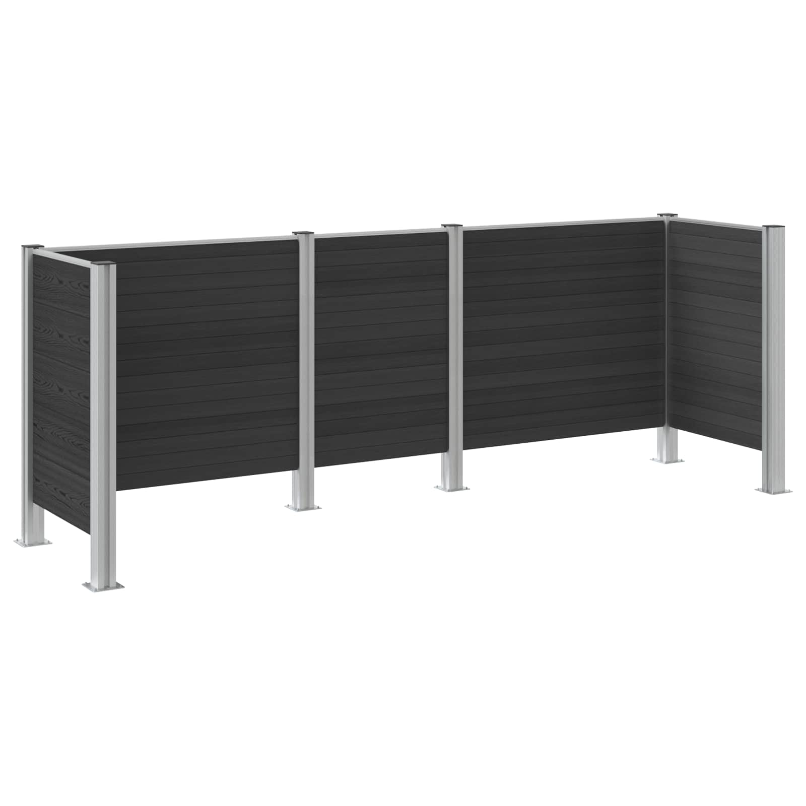 Mülltonnenzaun Braun 161 x 85 x 115 cm Aluminium und WPC