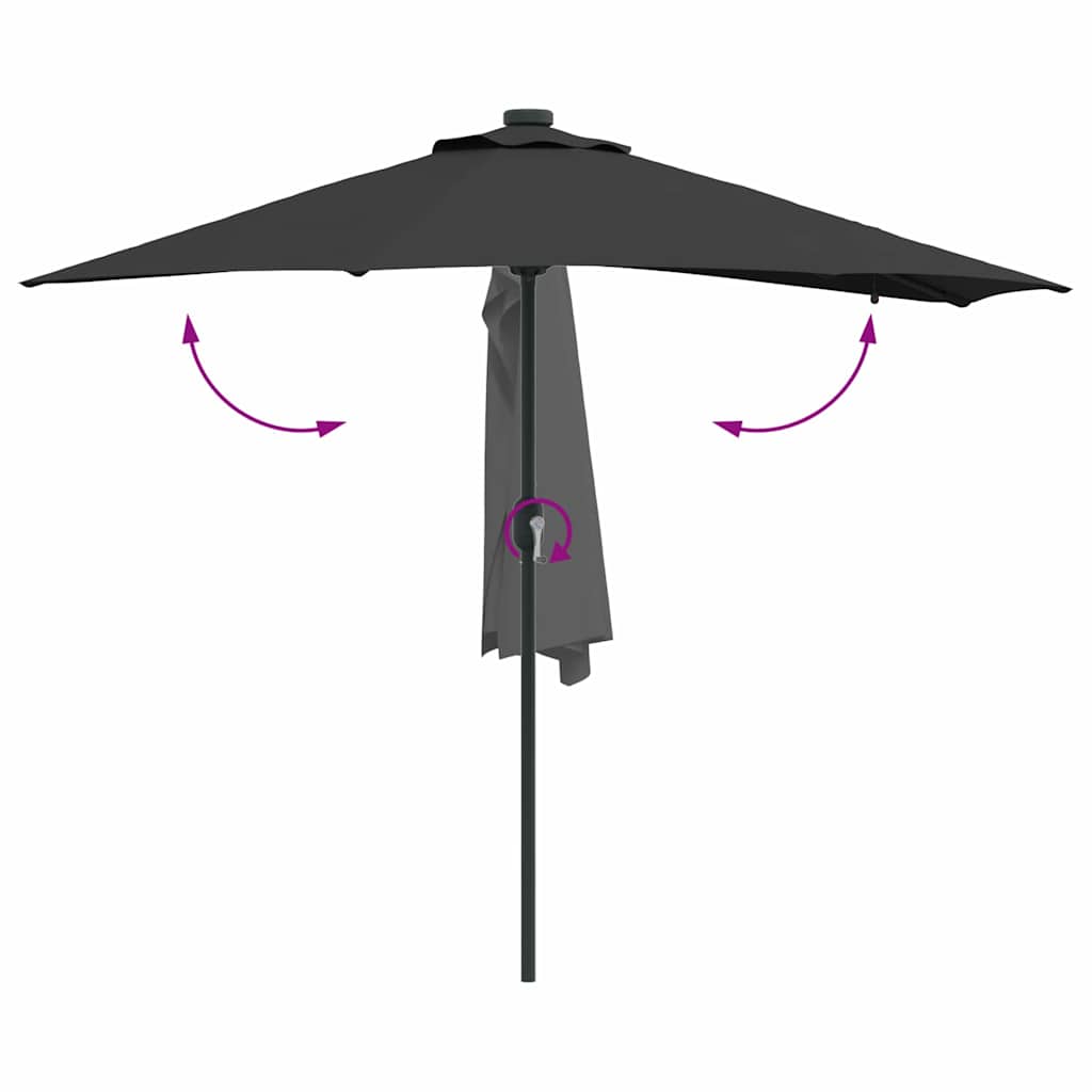 Garten-Sonnenschirm Sand 294 x 150 x 223 cm Polyester und Stahl