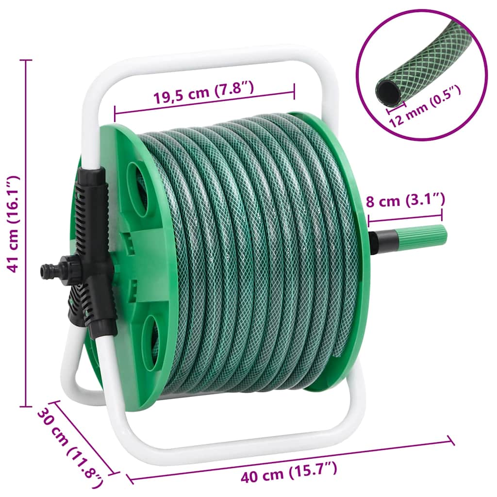 Schlauchtrommel Freistehend Grün mit 20 m Schlauch PVC