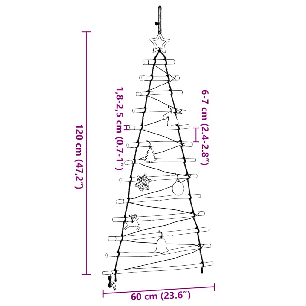 Weihnachtsbaum mit 30 LEDs Natur 90 cm Massives Eschenholz