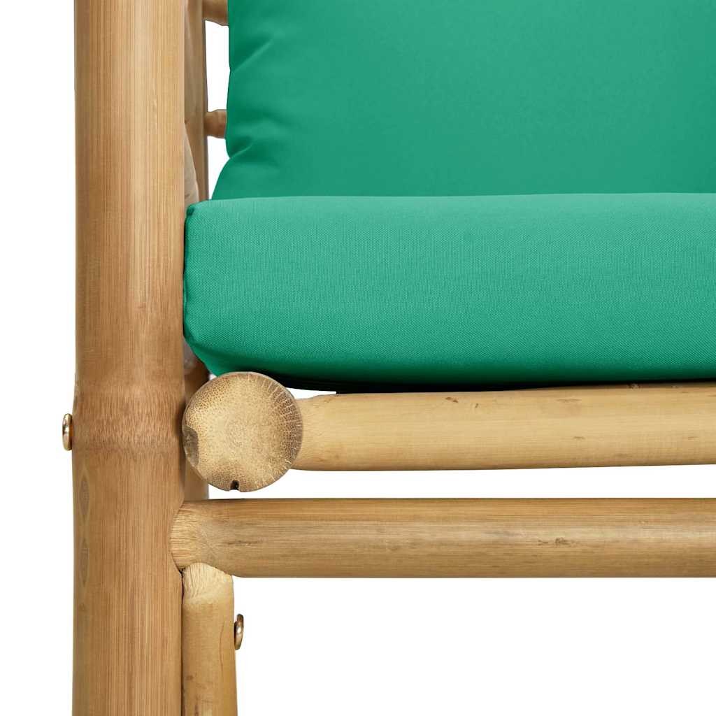 3-tlg. Garten-Lounge-Set mit Hellgrauen Kissen Bambus