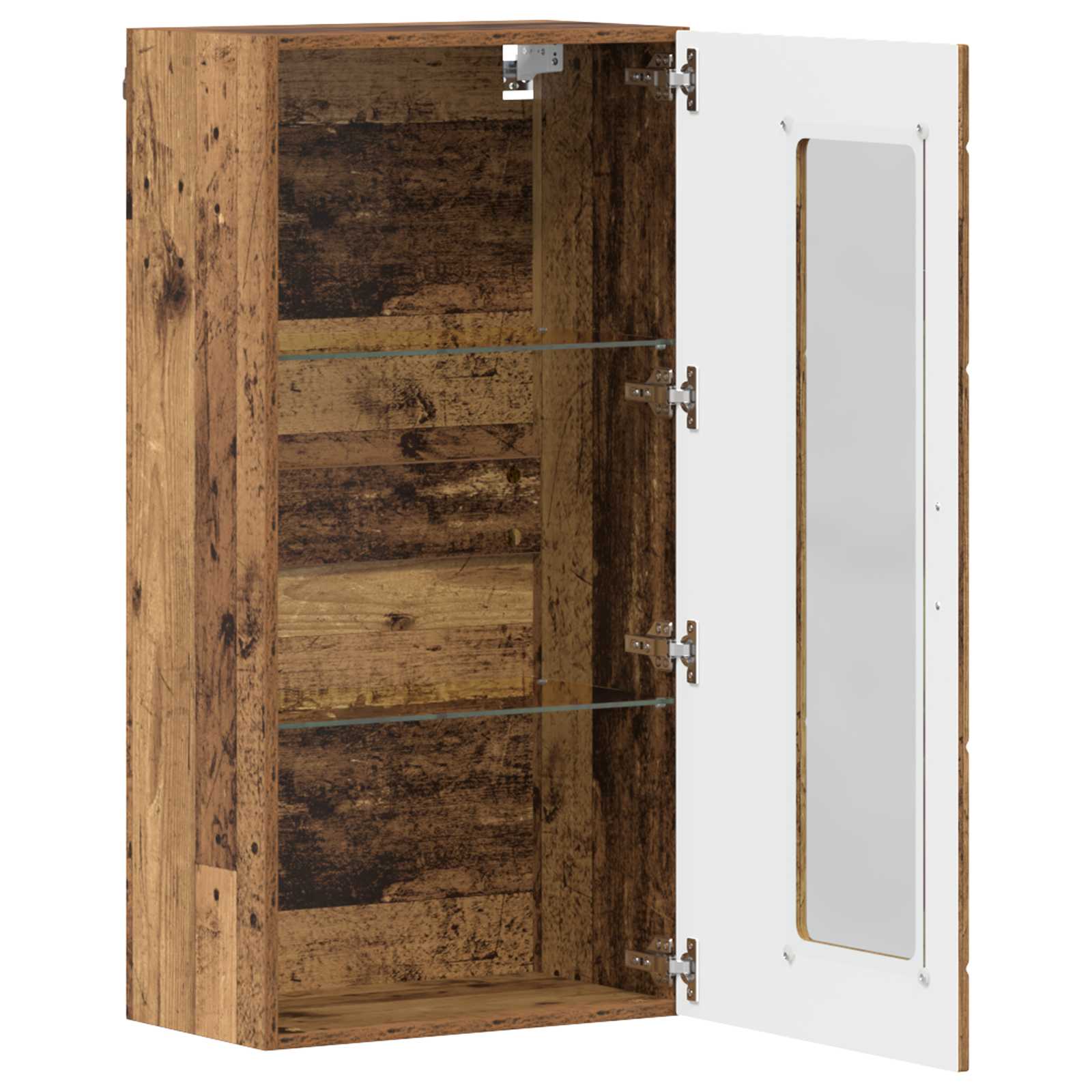 Highboard mit Regal FLORIN Weiß 60 x 35 x 182 cm Holzwerkstoff