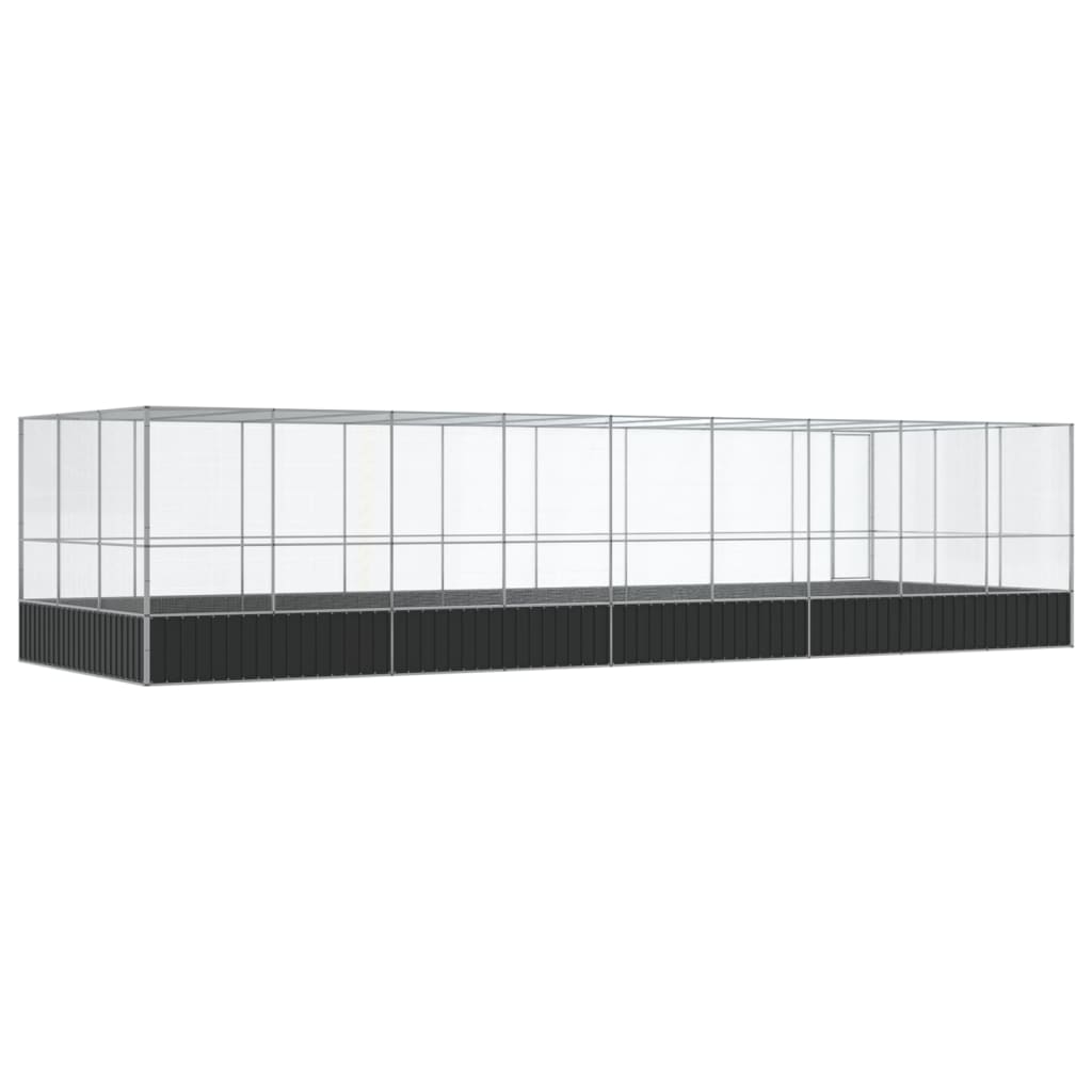 Voliere Silbern 210,5x107x212 cm Stahl