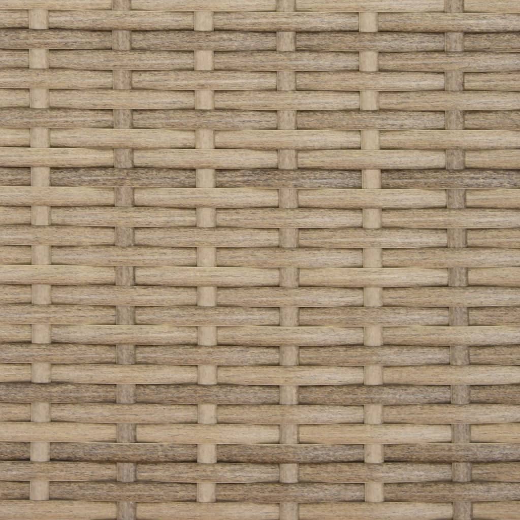 Doppel-Sonnenliege mit Dach und Auflagen Schwarz Poly Rattan