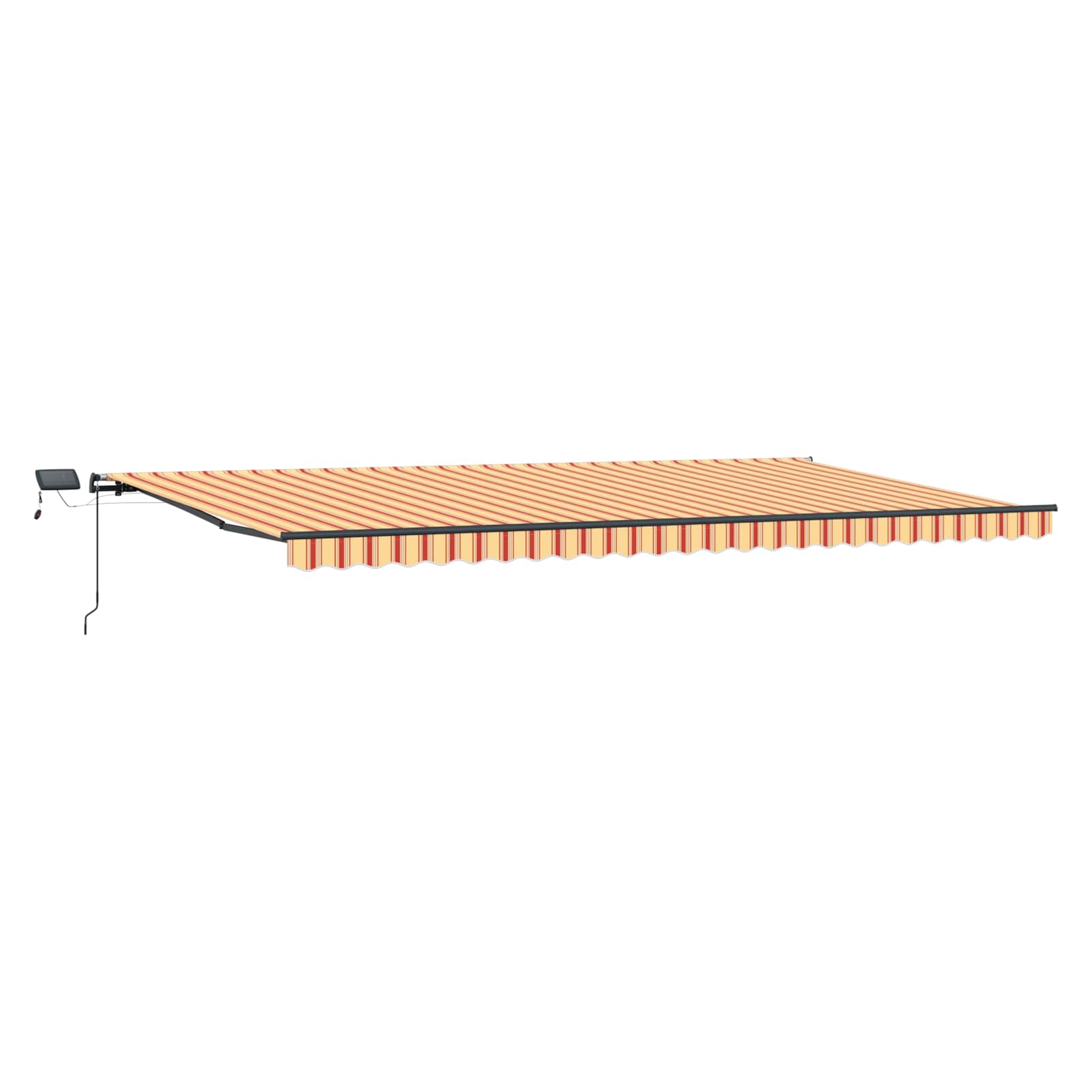 Markise Manuell Einziehbar mit LED 300x250 cm Blau und Weiß