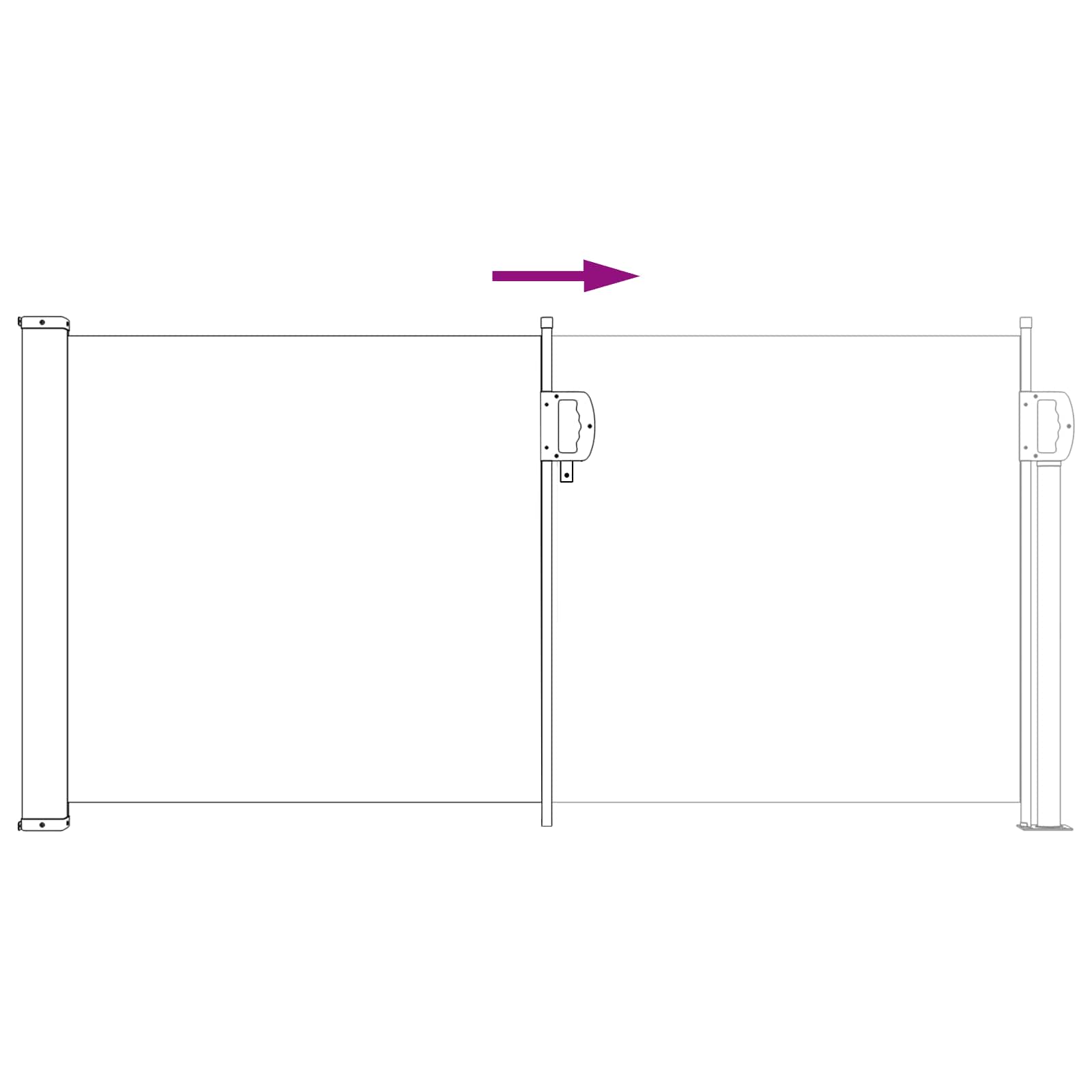 Seitenmarkise Ausziehbar Schwarz 100x300 cm