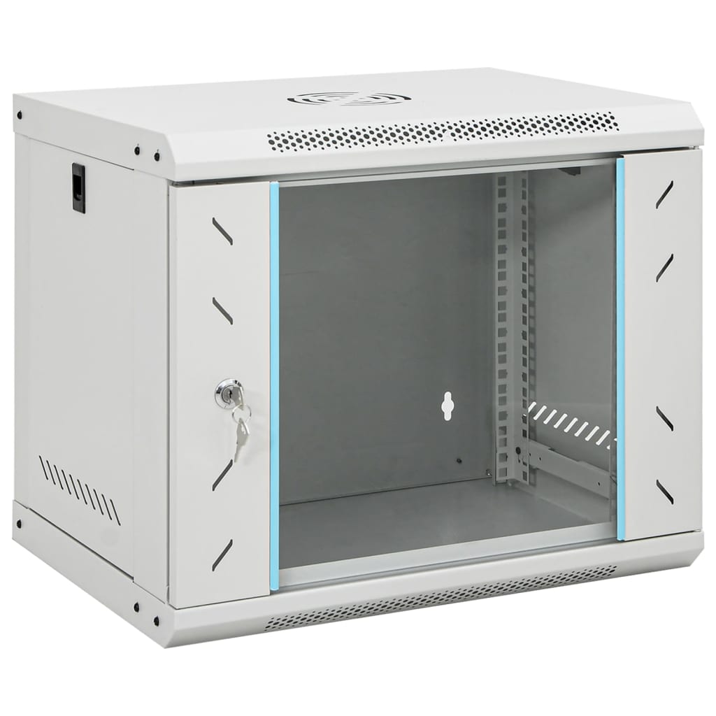 Netzwerkschrank mit Speicher Grau 60 x 45 x 28 cm Stahl