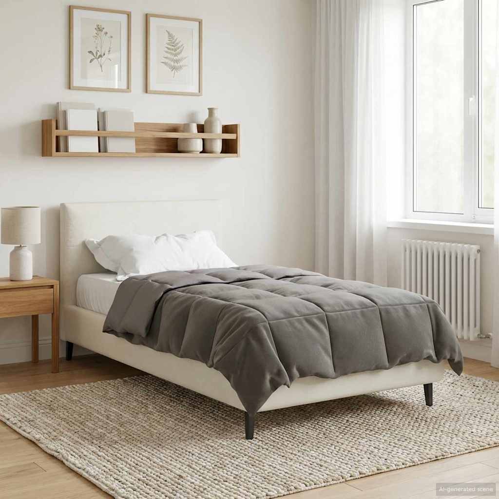 Winterbettdecke Gepolstert Anthrazit 240 x 260 cm Mikrofaser