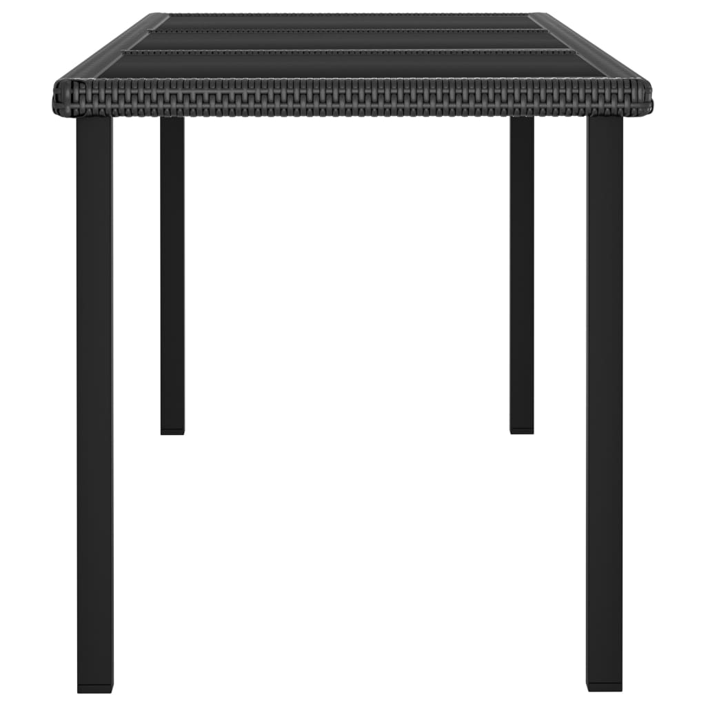 Garten-Esstisch Schwarz 140x70x73 cm Poly Rattan