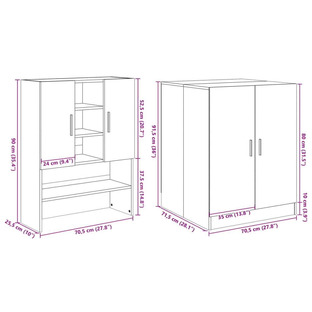 Waschmaschinenschrank Weiß