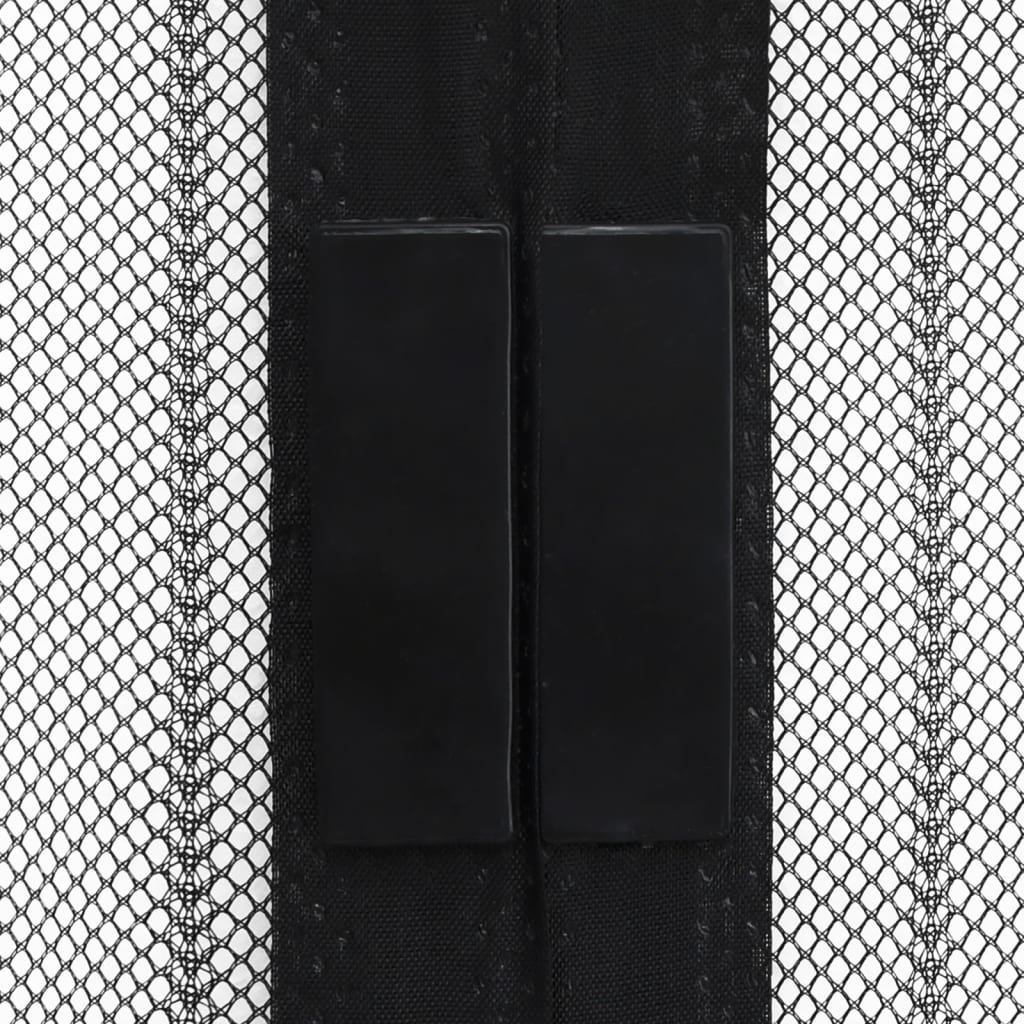 Fliegengitter-Türvorhänge 2 Stk. Magnet Schwarz 200x80 cm