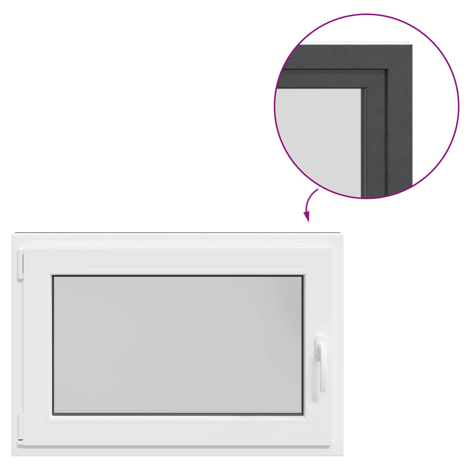 Kellerfenster RISOR 50 x 50 cm PVC und Glas Weiß