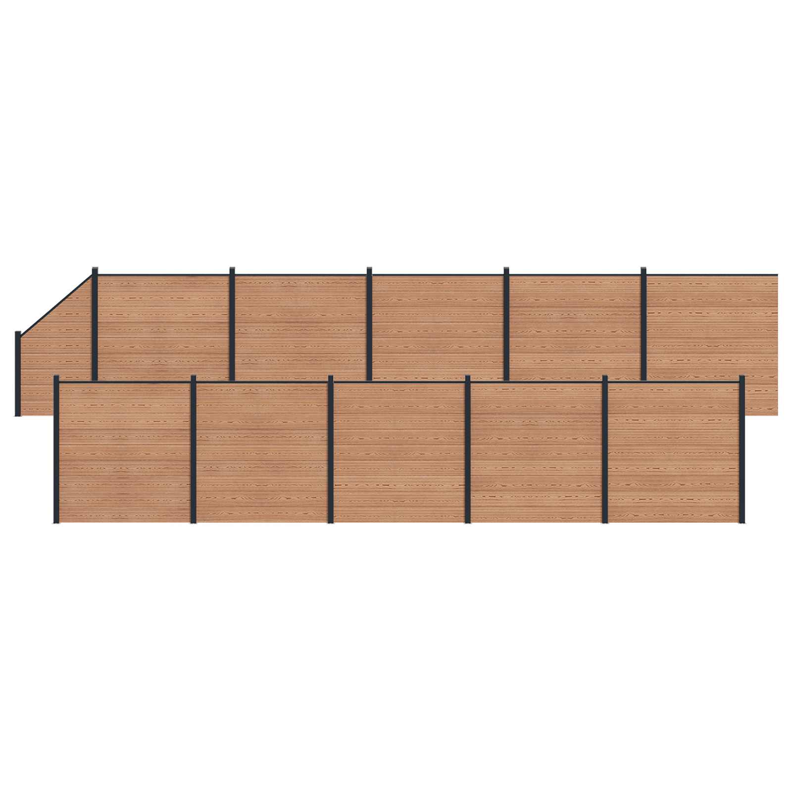 Zaunelement WPC 180x186 cm Schwarz