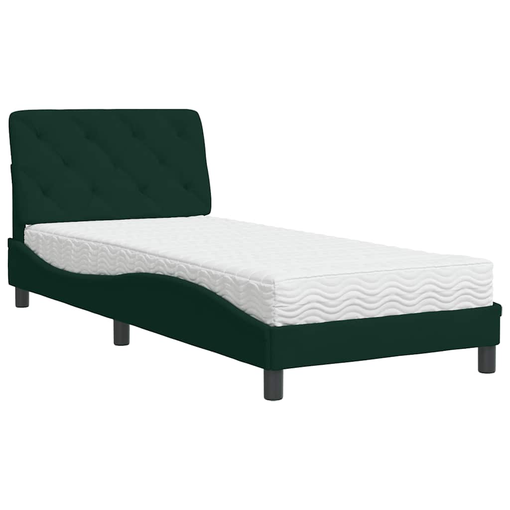 Bett mit Matratze Hellgrau 80x200 cm Samt