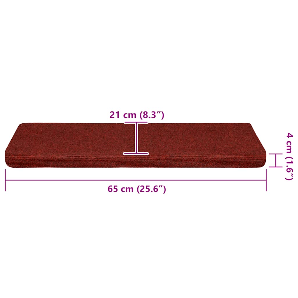 Stufenmatten Selbstklebend 15 Stk. 65x21x4 cm Hellbraun Rechteckiger Rand