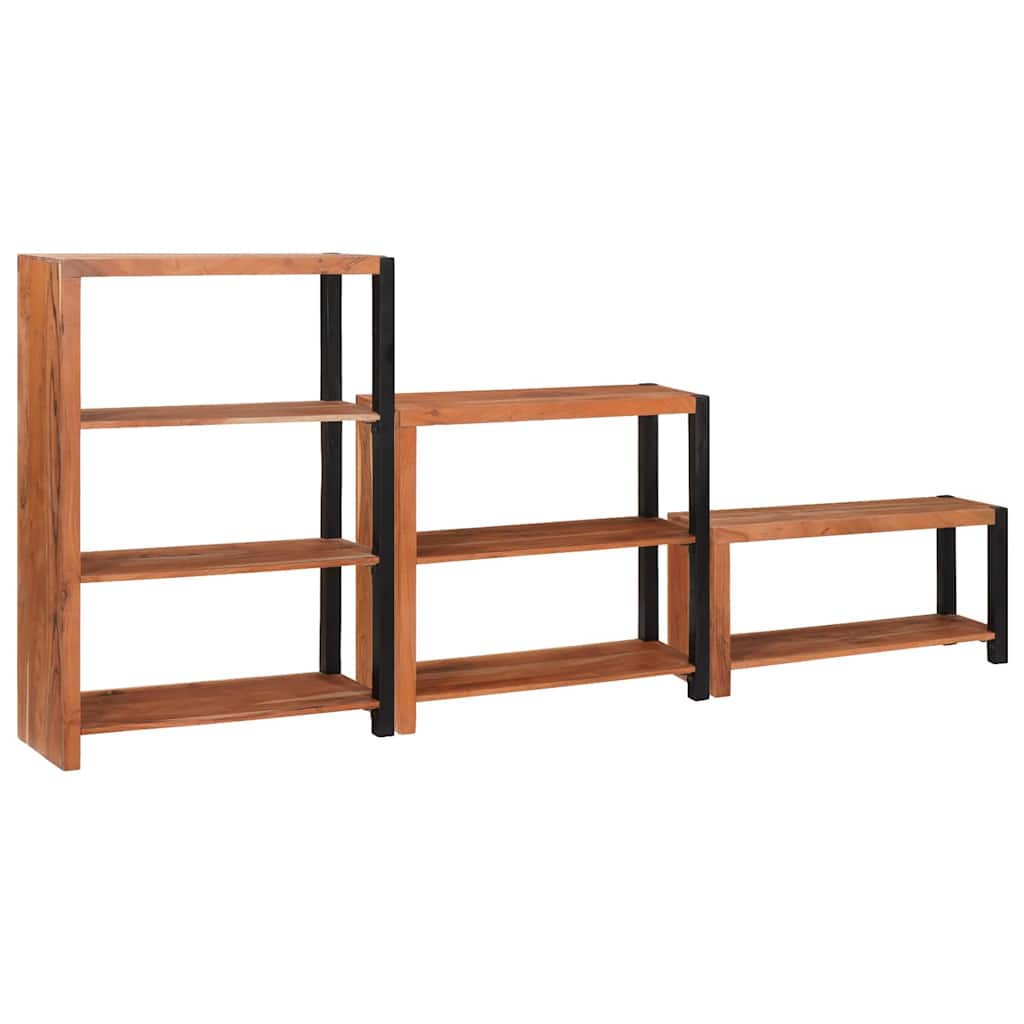 Bücherregal 3 pcs Braun 50 x 30 x 110 cm Massivholz Akazie