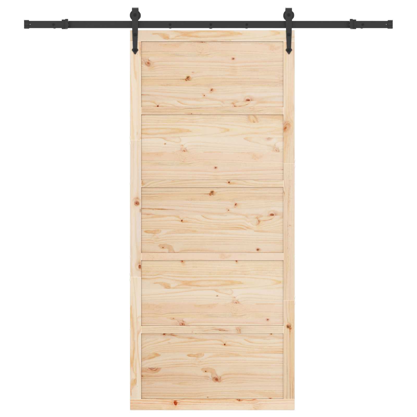 Schiebetür Natur 100 x 208 cm Massives Kiefernholz