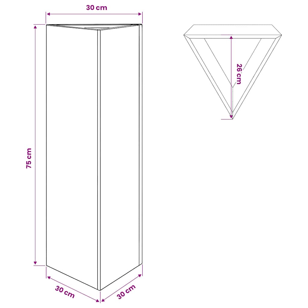 Pflanzkübel 30x26x75 cm Cortenstahl