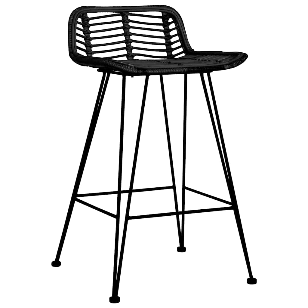 Barhocker 2 Stk. Rattan Natur