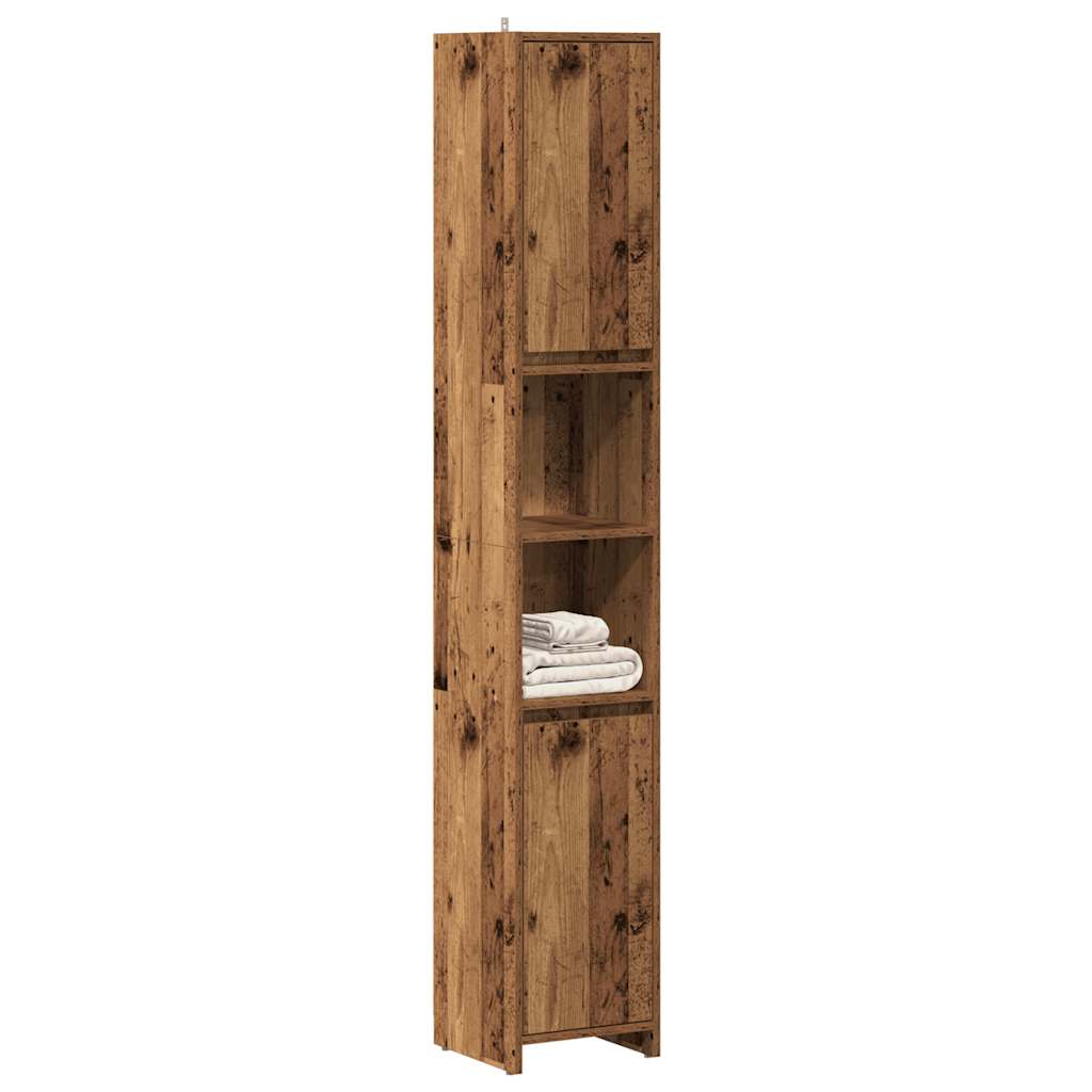 Badezimmerschrank Weiß 30x30x183,5 cm Holzwerkstoff