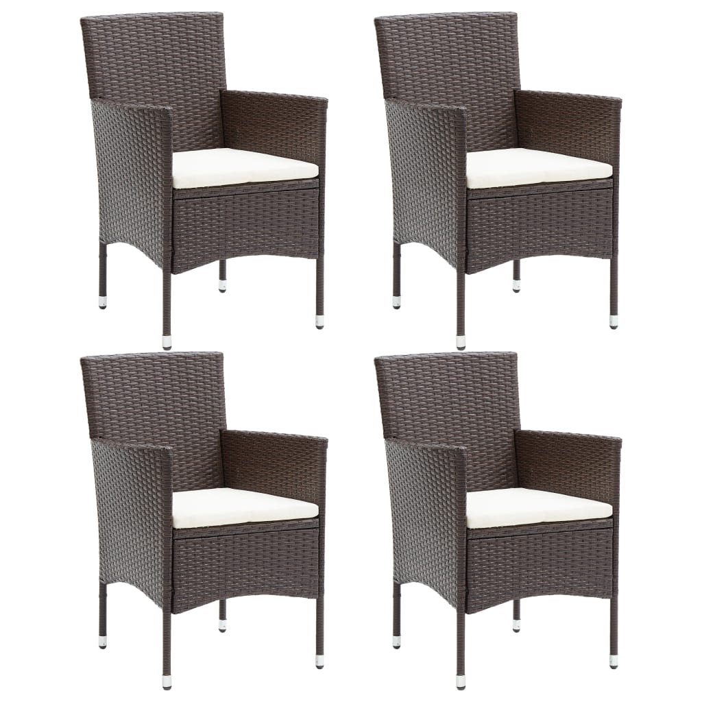 Garten-Essstühle 4 Stk. Poly Rattan Schwarz