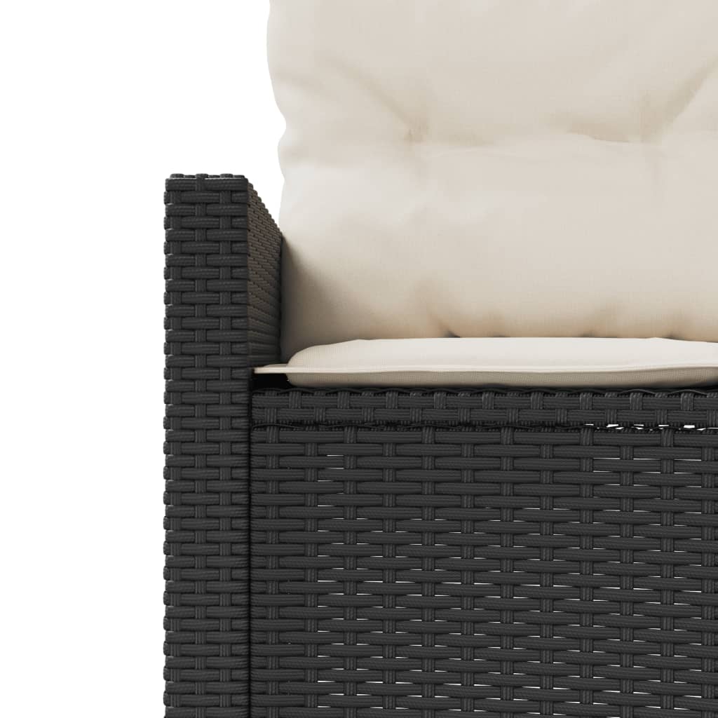 3-tlg. Garten-Sofagarnitur Halbrund Grau Poly Rattan