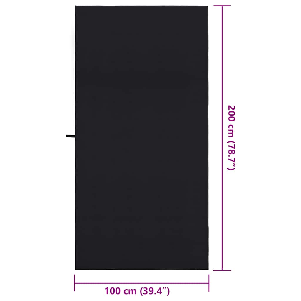 Sporthandtücher 2 pcs Schwarz 50 x 30 cm Polyester und Polyamid