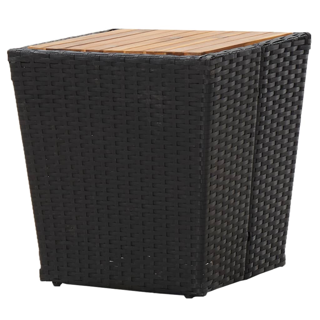 Beistelltisch Beige 41,5x41,5x44 cm Poly Rattan und Hartglas