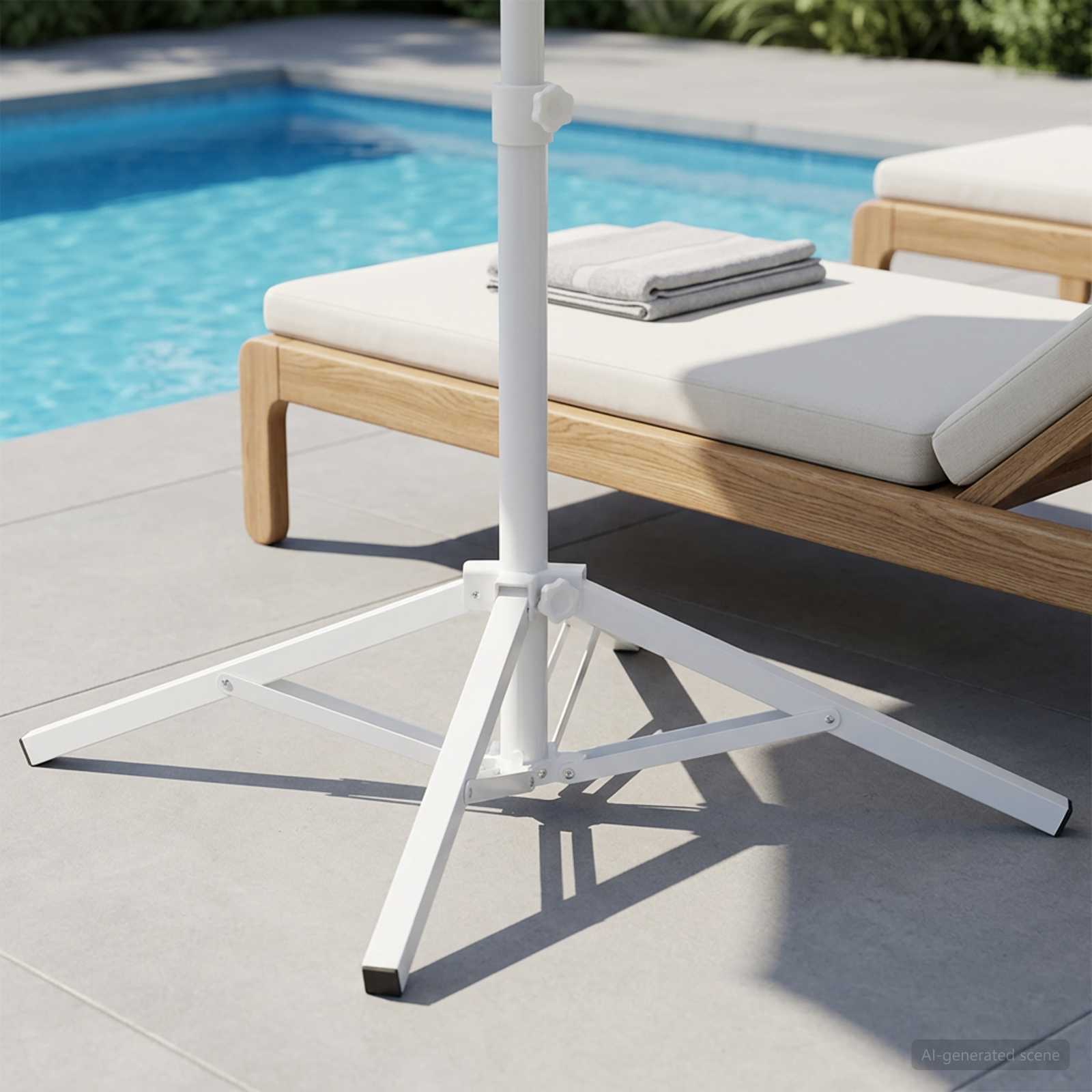 Sonnenschirmständer Weiß Stahl für 25-32 mm Mast