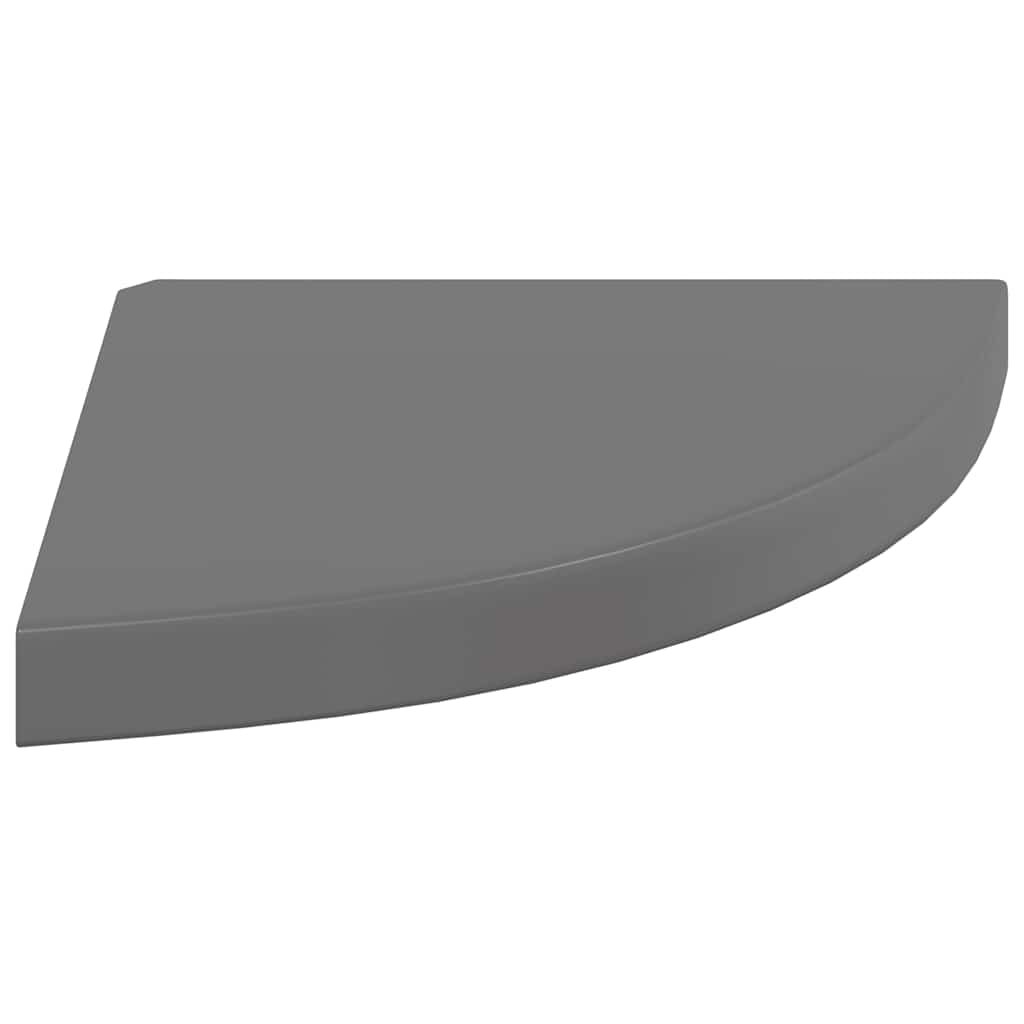Schwebende Eckregale 2 Stk. Hochglanz-Weiß 25x25x3,8 cm MDF